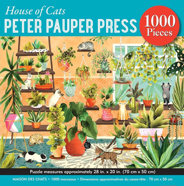 Book: Peter Pauper Press House of Cats 1000 Piece Jigsaw Puzzle