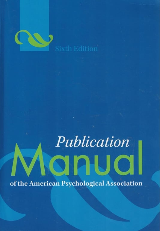 Book: Publication Manual of the American Psychological Association