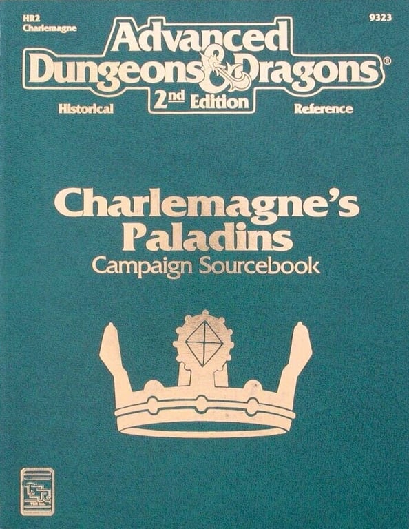 Book: Charlemagne's Paladins: Campaign Sourcebook (AD&D 2nd Ed. Fantasy Roleplaying, Book+Map, HR2/9323)